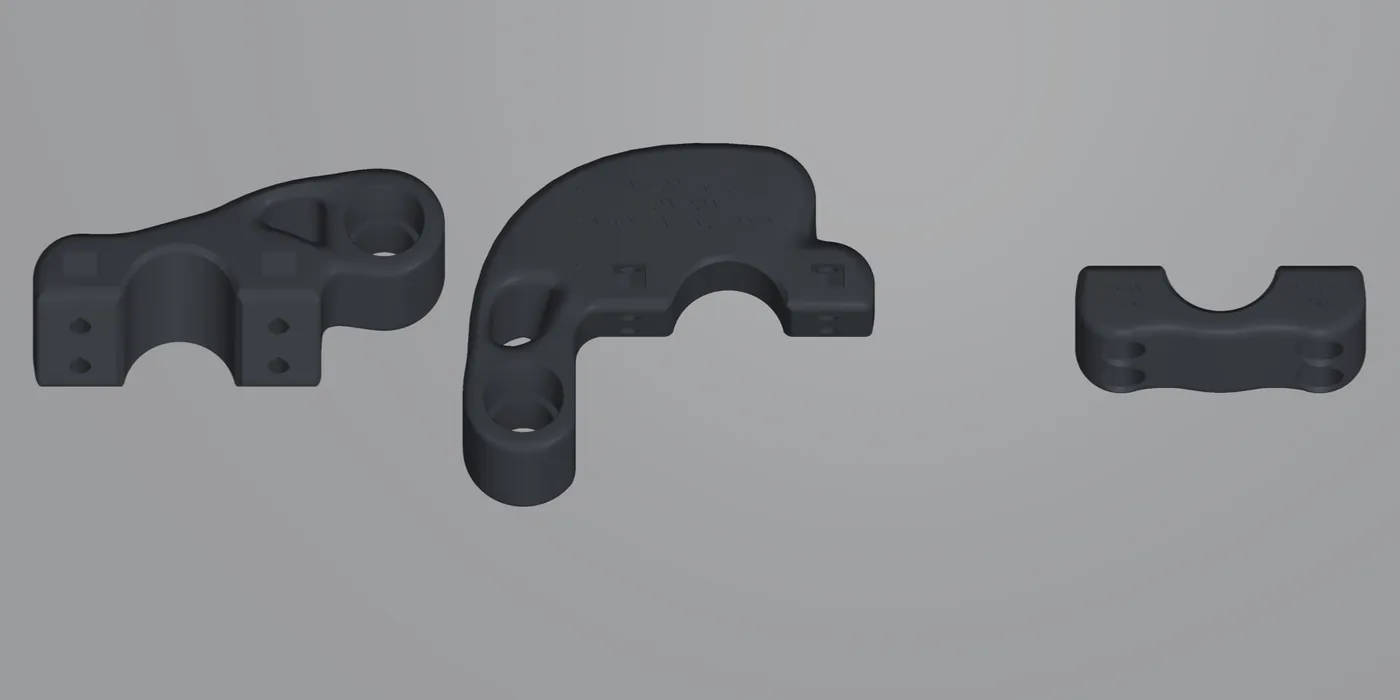 The rail parts laid flat on the print bed