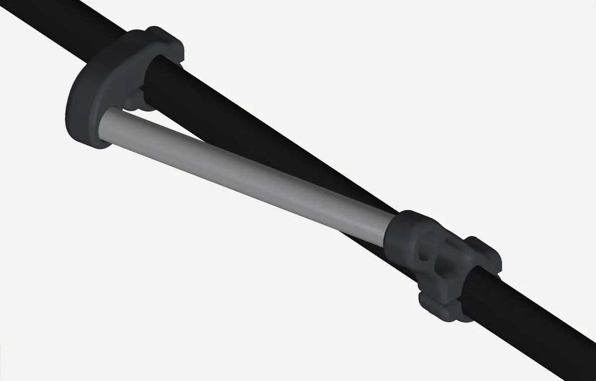 CAD render of rail v7 on a dark background
